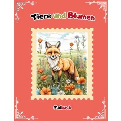 Abbildung von Tiere und Blumen: Malbuch fuer Kinder Erwachsene