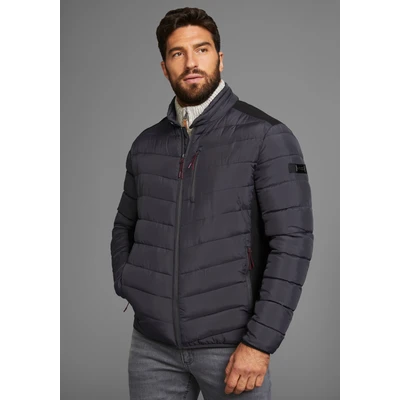 Abbildung von Mans World Steppjacke, ohne Kapuze, mit Reißverschlusstaschen Brusttasche Innentaschen