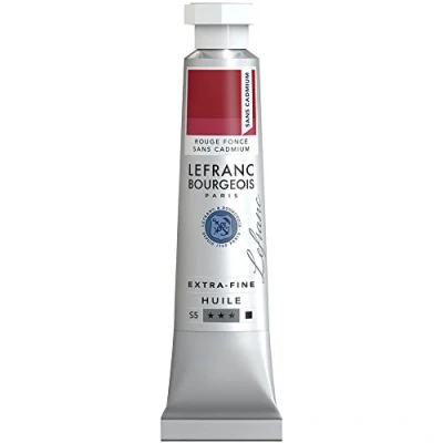Abbildung von Lefranc Bourgeois 404940 extra feine Ölfarbe in Künstlerqualität aus hochwertigen Pigmenten, lebendige Farben, hohe Lichtechtheit, 20ml Tube Dunkelrot Kadmiumfrei