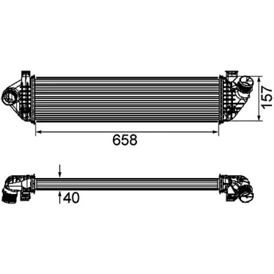 Abbildung von MAHLE ORIGINAL CI 198 000P Ladeluftkühler VOLVO: V50, C30, S40 II