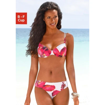 Abbildung von Lascana SET Bikini, Damen, Größe: 36xC, Weiß/bedruckt