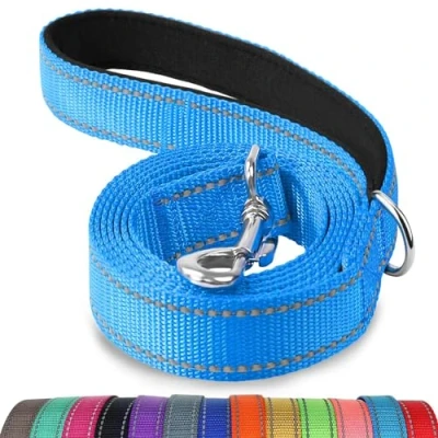 Abbildung von Joytale Hundeleine Kleine Hunde Leicht, Doppelseitig Reflektierende Leine Hund aus Nylon mit Gepolstertem Griff, 1,2m x 2cm, Blau