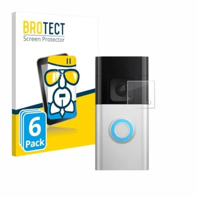 Abbildung von BROTECT Schutzglas für Ring Battery Video Doorbell Pro (6 Stück) Schutzfolie Panzer Folie Glas [Extrem Kratzfest 9H, Anti Fingerprint,