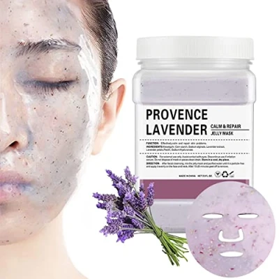 Abbildung von POZTL Gelee Maskenpulver für Gesichtsbehandlungen, beruhigende Gesichtsmaske mit Lavendel, DIY SPA Peel Off Hydro Moisturizing &amp; Hydrating Jelly Face Mask Hautpflegemasken, 23 Fl Oz
