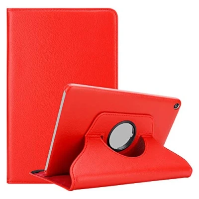 Abbildung von Cadorabo Hülle kompatibel mit Huawei MediaPad T3 8 (8.0 Zoll) Tablethülle ohne Auto Wake Up aus Kunst Leder Flip Klappbare Stoßfeste Cover für Tasche in Rot