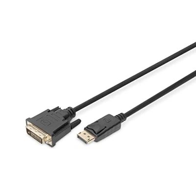 Abbildung von DIGITUS Displayport Adapterkabel DP DVI D (24+1) Full HD 1080p/60Hz 1.1a 3.0m mit Verriegelung geeignet für Monitore, Grafikkarten schwarz