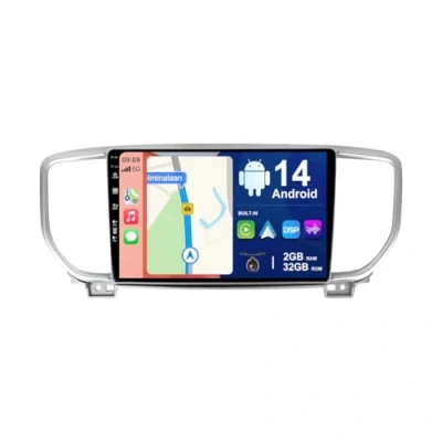 Abbildung von BXLIYER Android 14 IPS Autoradio Passt für KIA KX5 / Sportage 4 (2016 2019) Eingebautes Kabellos CarPlay Auto KOSTENLOS Kamera 2G+32G 9 Zoll 2 Din DAB Lenkradsteuerung WiFi Fast boot
