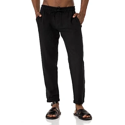 Abbildung von Red Bridge Herren Hose Leinenhose Freizeithose Knöchelhose Schwarz S