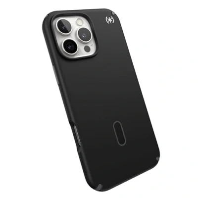 Abbildung von Speck Schwarze iPhone 16 Pro Max Hülle MagSafe und ClickLock Slim Phone Case Handyhülle Presidio2 Schwarz/Slate