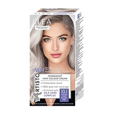 Abbildung von Permanente Haarfarbe Elea Professional color &amp; Care 120ml,professionelles Ergebnis,Grauhaarabdeckung,Angereichert mit Pflegekomplexen aus Ölen Long lasting hair (10.1 Super hellblonde Asche)