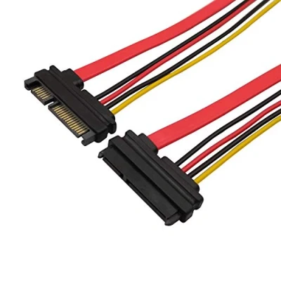 Abbildung von QiCheng&amp;LYS 22pin (7 +15) SATA Männlich Zu Weiblich Daten und Strom Combo Verlängerungskabel Verlängerung Kabel Slimline 30 cm