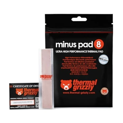 Abbildung von Thermal Grizzly Minus Pad 8 Thermopad 120 x 20 0,5 mm, Wärmeleitfähigkeit für Kühlorper/GPU/CPU/LED kuhler/RAM und Andere Komponenten