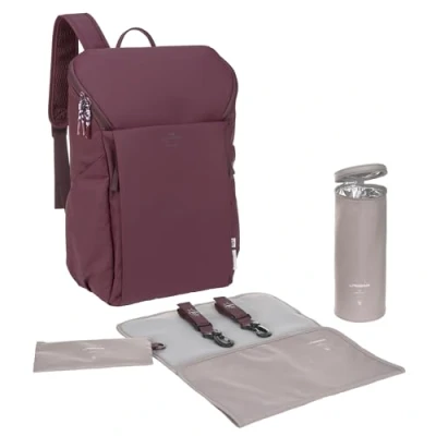 Abbildung von LÄSSIG Baby Wickelrucksack mit Wickelunterlage, Kinderwagenbefestigung und Flaschenhalter/GRE Slender Up Backpack deep red