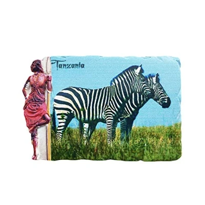 Abbildung von 3D Tansania Zebra Kühlschrankmagnet Tourist Travel Souvenirs Handgemachte Harz Handwerk Magnetische Aufkleber Home Küche Dekoration Sammlung Geschenk