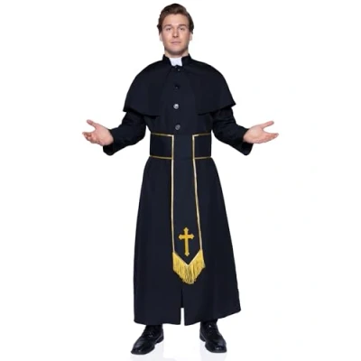 Abbildung von Leg Avenue Herren Priest Erwachsenenkostüme, Black, XL