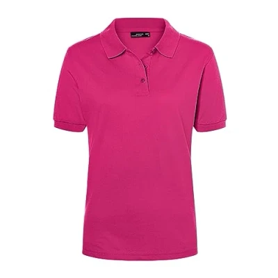 Abbildung von James &amp; Nicholson Damenpolo Classic Feines Piqué Poloshirt mit gestrickten Bündchen Farbe: pink Grösse: XXL