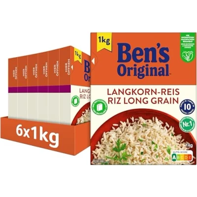 Abbildung von BEN’S Original Ben&#039;s Langkorn Reis Lose 10 Minuten, 6 Packungen (6 x 1kg)