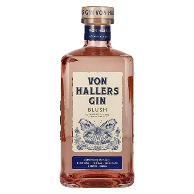 Abbildung von Von Hallers Gin I Blush Florale Frische im Geschmack Silberner Preis der DLG 2021 Botanicals des deutschen Blumengartens 44% Vol. 500 ml