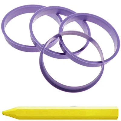 Abbildung von 4X Zentrierringe Lila 74,1mm x 72,6 mm + 1x Reifen Kreide Fett Stift