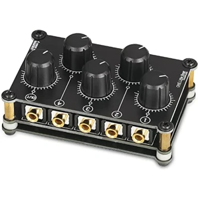 Abbildung von Little Bear MC5 Mini Mischpult, tragbar, 4 Kanäle, Passives Stereo Audio Studio geringer Geräuschpegel, keine Stromversorgung erforderlich (MC5)