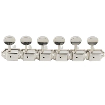 Abbildung von Musiclily 6 in Line Vintage F Style Gitarren Mechaniken Tuners Split Shaft Tuning Pegs Machine Heads Set für Strat Squier Tele E Gitarre, Nickel
