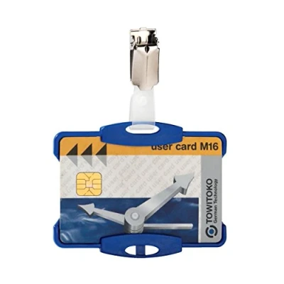 Abbildung von Durable Ausweiskartenhalter (für Betriebsausweis mit Clip, 87 x 54 mm (Innenmaß)) Packung à 25 Stück, blau, 811806