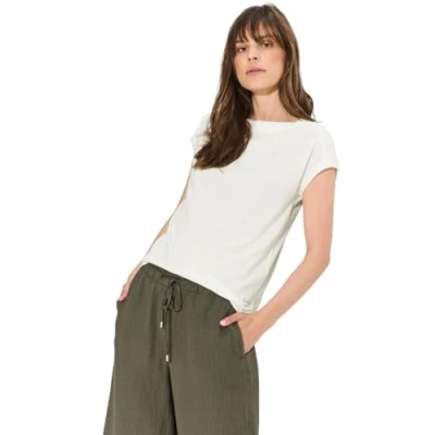 Abbildung von Cecil Struktur Tshirt basic, Damen, Größe: Medium, Weiß