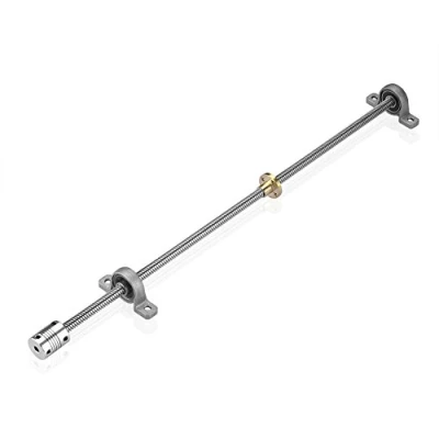 Abbildung von S SIENOC 1000mm 3D Drucker T8 Gewindespindel Stange Lineare Schiene Stangenwelle Leitspindel+CopperMutter+VertikallagerLager+Kupplung (Typ 2, 2Set, 1000mm)