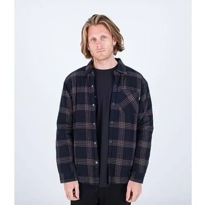 Abbildung von Hurley Herren Portland Flanell mit Sherpa Futter Hemd, Knochenfarben, S