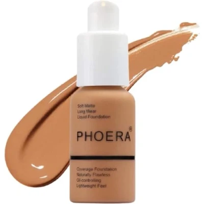 Abbildung von Glamza PHOERA Foundation Concealer Makeup, voll abdeckend, aufhellend, lang anhaltend (108 Tan)