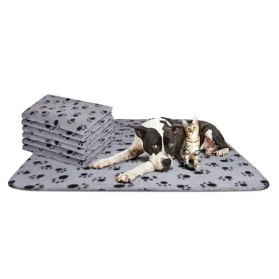 Abbildung von Nobleza 6 x Hundedecke Weiche Fleecedecke Waschbare Deck für Haustier Hunde Katzen Welpen Warme Matte, Grau, 160 * 100cm
