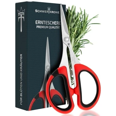 Abbildung von Schwertkrone Premium Ernteschere Trimmschere Ideal für Kräuter, Bonsais &amp; Pflanzenpflege, Rostfreier Stahl Kleine Bonsai Schere 11cm Grow