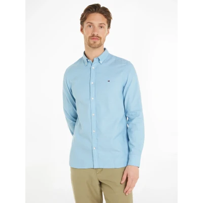 Abbildung von Tommy Hilfiger Langarmhemd FLEX DOBBY SF SHIRT mit Knopfleiste