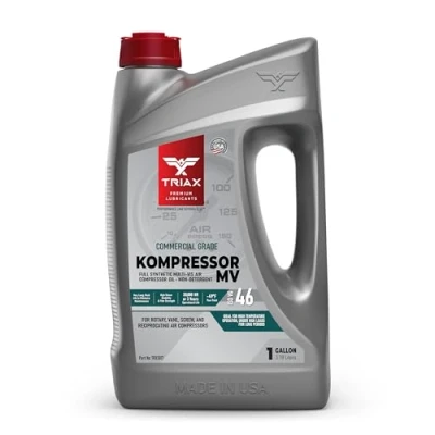 Abbildung von TRIAX Kompressor MV ISO 46, Multi Schrauben, voll synthetischer Luftkompressor Öl, Rotation, Schaufel, Schraube, wechselseitig, hohe Temperatur, 20.000 Stunden Lebensdauer (1 Gallone/3.78 l)