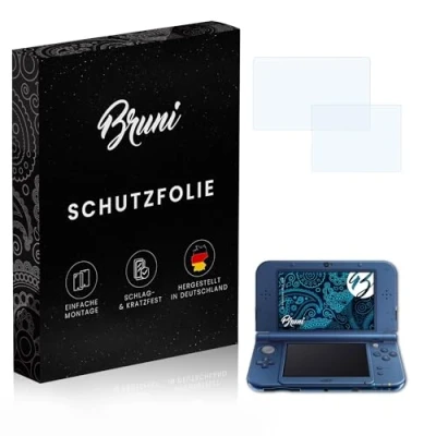Abbildung von Bruni Schutzfolie kompatibel mit Nintendo New 3DS XL 2015 Folie, glasklare Displayschutzfolie (2er Set)