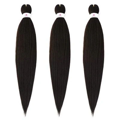 Abbildung von Beyond Beauty 26 Zoll 3er Pack/Lot Pre Stretched Braiding Hair Extensions,EZ Braids Heißwassereinstellung Yaki Hair(#4)