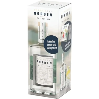 Abbildung von Doornkaat I Norden Sea Salt Gin Geschenkverpackung Gratis Rezeptheft und Jigger 3 Botanicals Wacholder, Hagebutte Sanddorn Feine Meersalznote 0,7l 50% vol.