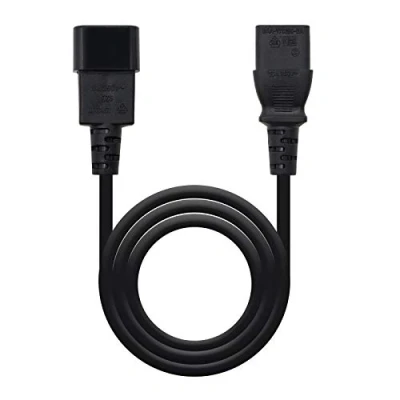 Abbildung von Nanocable 10.22.0202 Netzkabel für CPU oder Monitor, C13/H C14/M, 100% Kupfer AWG18, schwarz, 1.5 mts