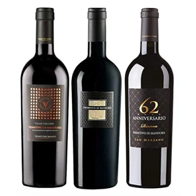 Abbildung von 3 TOP Primitivo di Manduria hochwertige Rotweine aus Italien x 0,75l