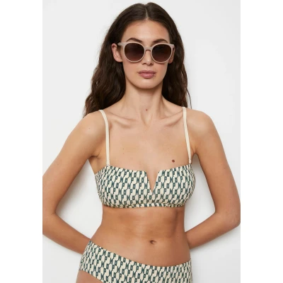 Abbildung von Marc O&#039;Polo Bandeau Bikini Top, mit grafischem Logoschriftzug allover