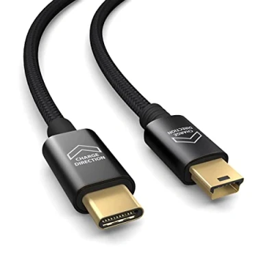 Abbildung von PAXO 0,3m USB C auf Mini Kabel (OTG kompatibel), für Dashcam, Kamera, Navi, PS3 Controller, Digitaler Bilderrahmen, Schnellladekabel, Datenkabel