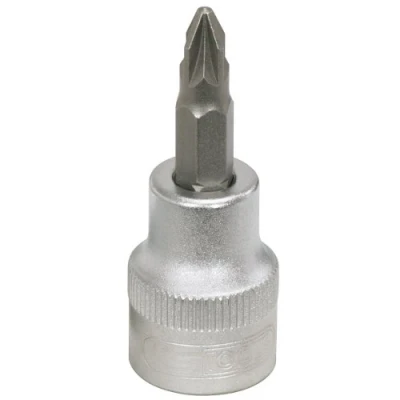 Abbildung von KS TOOLS 911.3883 Steckschlüsseleinsatz DIN 3120, ISO 1174, ISO1174 PZ 3 Chrom Vanadium Stahl Pozidriv (PZ) gerändelt