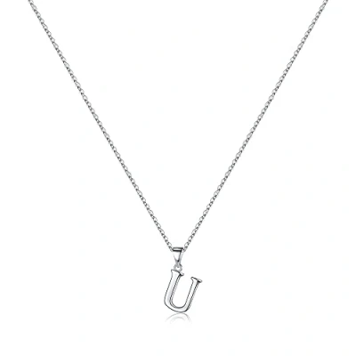 Abbildung von TINGN Halskette Damen Silber 925 Kette Damen, Hypoallergene Initialen mit Buchstaben Anhänger S925 Sterling für Mädchen Schmuck Geschenke (U)
