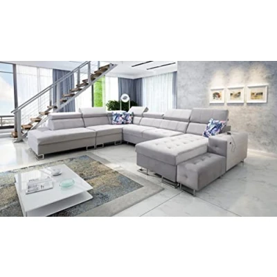 Abbildung von All4All Ecksofa Hugo X 362x293cm Schlaffunktion Bettkasten U Form Couch Eckcouch Schlafsofa Sofaeck Bett Wohnlandschaft Magic Velvet 2218 Seite Rechts 26