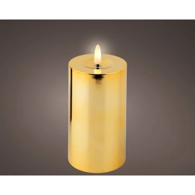 Abbildung von Lumineo LED Kerze Wachs gold/warmes weiss 15cm