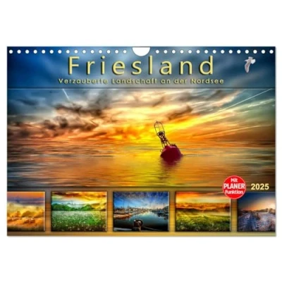 Abbildung von Friesland, verzauberte Landschaft an der Nordsee (Wandkalender 2025 DIN A4 quer), CALVENDO Monatskalender