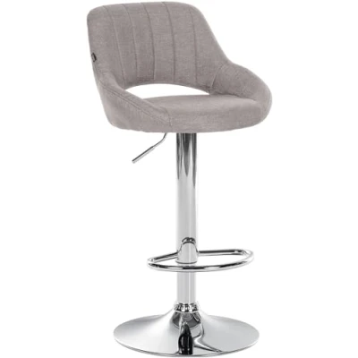 Abbildung von CLP Barhocker Milet I Stoff Bezug Drehbarer Barstuhl, Farbe:grau, Gestell Farbe:Chrom