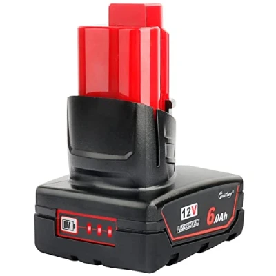 Abbildung von Waitley M12 12V 6Ah Ersatzakku für Milwaukee Li ion Akku 48 11 2411 2440 2402 Werkzeuge…