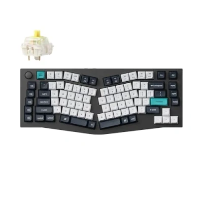 Abbildung von Keychron Q10 Max Kabellose Mechanische Tastatur, QMK/VIA programmierbarer Knopf, 2.4 GHz/Bluetooth/Kabel, RGB LED, Aluminium Ergonomisch für Mac Windows, Gateron Banana Switch Schwarz