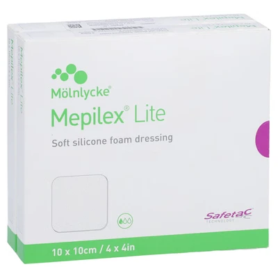 Abbildung von Mepilex Lite Schaumverband 10x10 cm ster 10 St